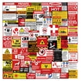 thumbnail image 3 of Paquete de pegatinas de advertencia y seguridad, señales de advertencia, anime, 75 unidades, 3 of 4