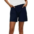 thumbnail image 2 of Women Shorts Ladies Summer Stretch Twill Regular Fit Hiking Casual Chino Short Pants With Pockets Navy XXXXXL, 2 of 7