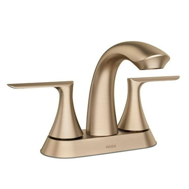 MOEN 84515BZG Findlay 4 in. Centerset Double-Handle Bathroom Faucet in Bronzed Gold