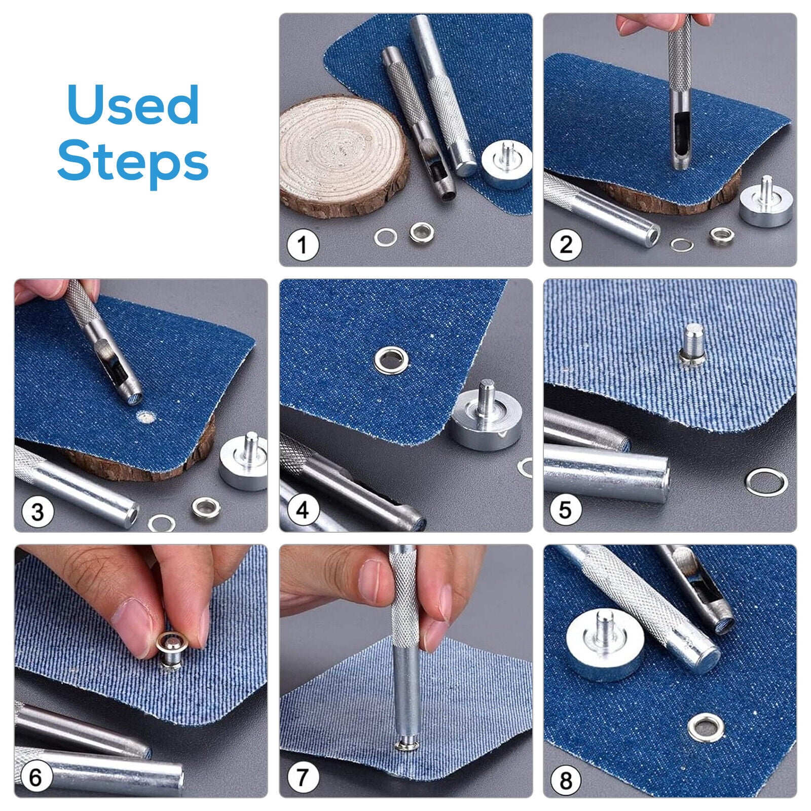 600 Set Grommet Eyelet Snap Button Kit for Leather Craft Shoe Bag with 3PCS Tool TAPDRA Spare Part