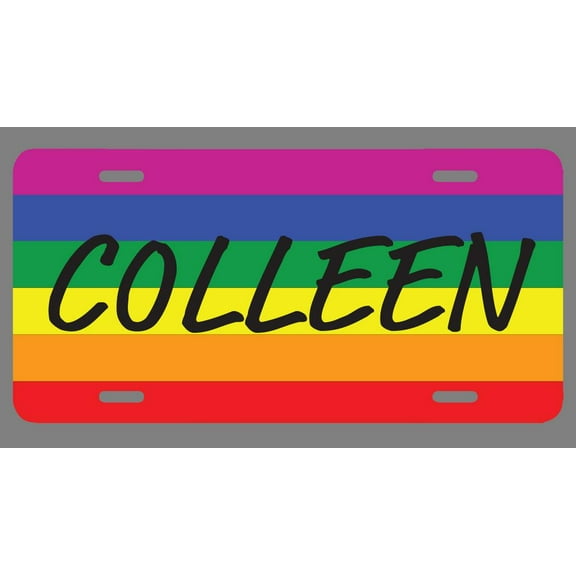 Colleen Name Pride Flag Style License Plate Tag Vanity Novelty Metal | UV Printed Metal | 6-Inches By 12-Inches | Car Truck RV Trailer Wall Shop Man Cave | NP1966