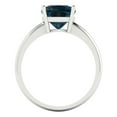 thumbnail image 4 of 2.5 ctw Solitaire Anniversary Ring for Women | Cushion Cut Natural London Blue Topaz | Hyperallergenic Solid 18K White Gold, 4 of 5