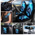 thumbnail image 2 of Jeiento Sea Turtle Car Seat Cover Set with Steering Wheel Cover Seat Belt Covers Trash Bag Air Vent Phone Holder Rearview Mirror Cover Cup Coasters Blue Key Chain 15 PCS Auto Accessories, 2 of 7