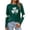 Green, variant on St. Patrick's Day Tops for Women Casual Long Sleeve T Shirt Plus Size Fall Fashion