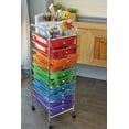 thumbnail image 4 of 10- Rainbow Color Plastic Drawer Metal Craft Storage Rolling Cart W/ 2 Locking And 2 Regular Wheels., 4 of 12