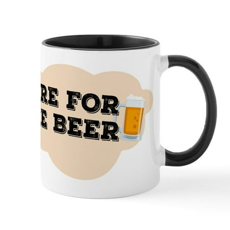 

CafePress - Emoji Here For The Beer - 11 oz Ceramic Mug - Novelty Coffee Tea Cup