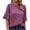 Purple, variant on IROINNID Plus Size Shirts for Women Cotton Shirts for Women Daily Summer Quarter Sleeve Blouse Round Neck Solid Tops T-Shirt,Pink
