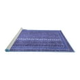 thumbnail image 2 of Ahgly Company Machine Washable Indoor Round Abstract Blue Modern Area Rugs, 7' Round, 2 of 4