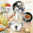 thumbnail image 7 of Walchoice Mixing Bowls Set of 7, Stainless Steel Prep Bowls with Airtight Clear Lids, Metal Nesting Salad Bowls for Cooking Serving Storing, Dishwasher Safe, 4.6/ 3.5/ 2.6/ 2/ 1.5/ 1/ 0.7 QT - Khaki, 7 of 7