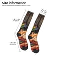 thumbnail image 2 of Fotbe Sleeping Cat Flowers Calcetas Divertidas Estampadas para Hombre y Mujer, Calcetas de Algodón hasta la Rodilla para Caminar, Correr, Enfermería y Embarazo, 2 of 6
