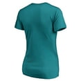 thumbnail image 3 of Women's Aqua Miami Dolphins Wordmark V-Neck T-Shirt, 3 of 3