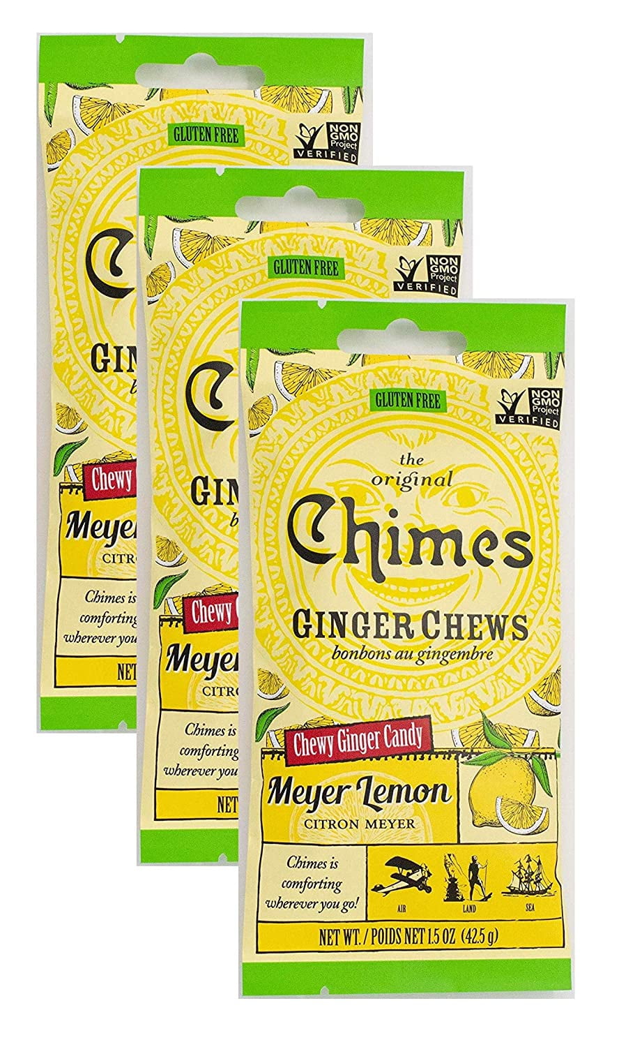 Seasonal Original Chimes Ginger Chews Meyer Lemon Chewy Candy, 1.5 Oz