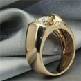 thumbnail image 2 of Forever Jewels 3.50 Ct Round Cut Moissanite Men Solitaire Engagement Ring 14K Yellow Gold Plated, 2 of 4