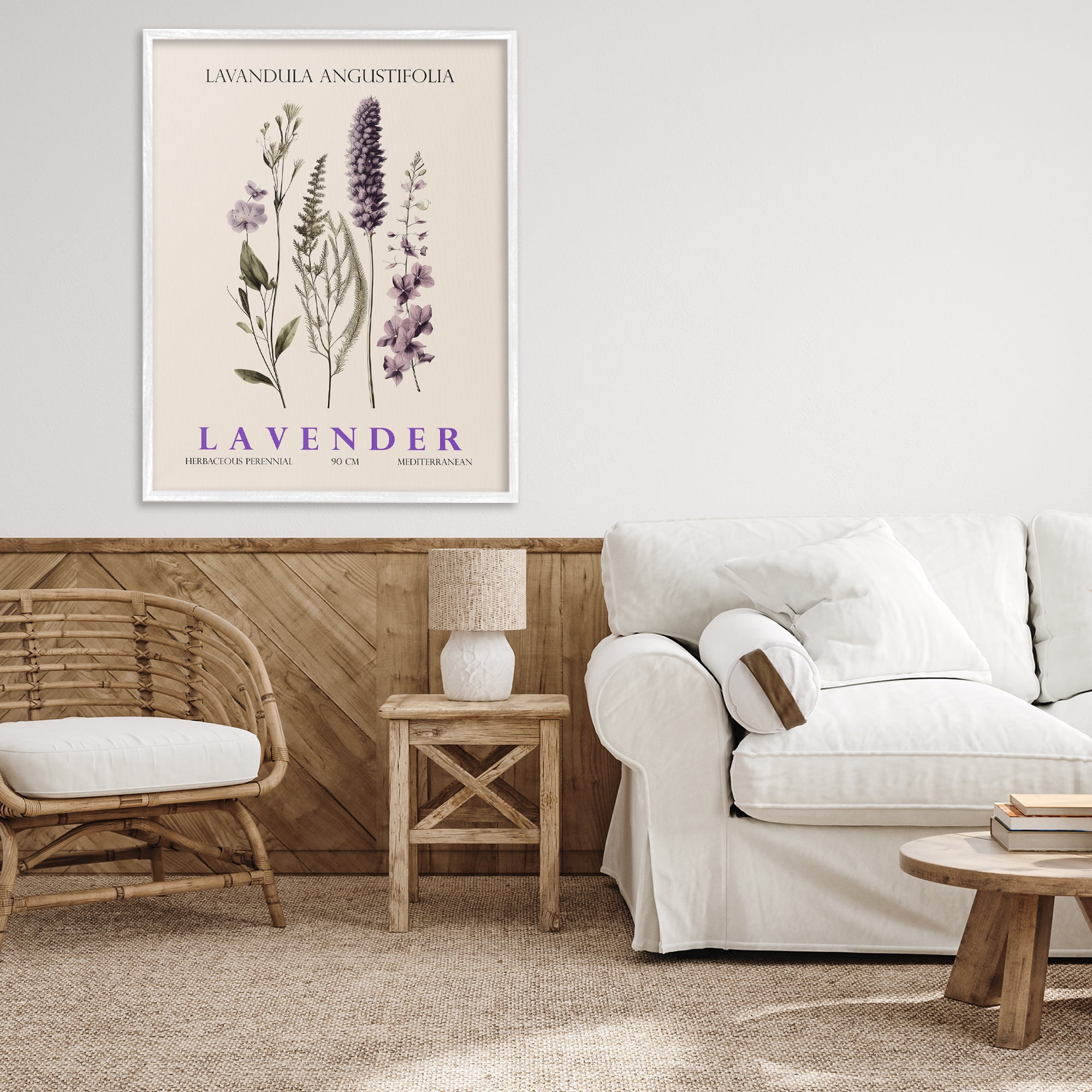 Stupell Industries Natural Lavender Bundle White Framed Giclee Art, design by Christopher Giampietro