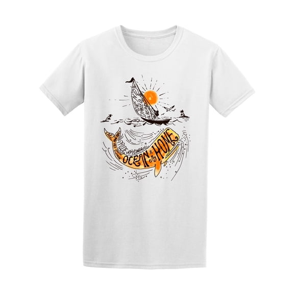 Adventurous Colorful Whale  T-Shirt Men -Image by Shutterstock, Male Large