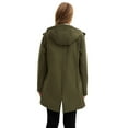thumbnail image 5 of QHFBli Women's Lightweight Long Softshell Fleece Lined Jacket Anorak Raincoat With Removable Hood, 5 of 9
