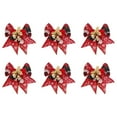 thumbnail image 1 of 6 PCS Christmas Bows  Christmas Burlap Bows with Little Bell  Mini Ribbon Bowknot Ornament for Christmas Tree Crafts Home Decoration(Multiple Colors 3.54*3.3Inch), 1 of 7