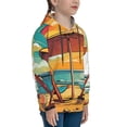 thumbnail image 3 of Rateoe Vintage Beach Sunset Pattern Boys Hoodie, Youth Pullover Hooded Sweatshirt, Kangaroo Pocket Hoodie for Kids-Large, 3 of 6