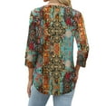 thumbnail image 6 of Ronuti Womens T-shirts 3/4 Sleeve Henley Tops for Women Ladies Premium Printed T-shirt Solid color Tops, 6 of 9