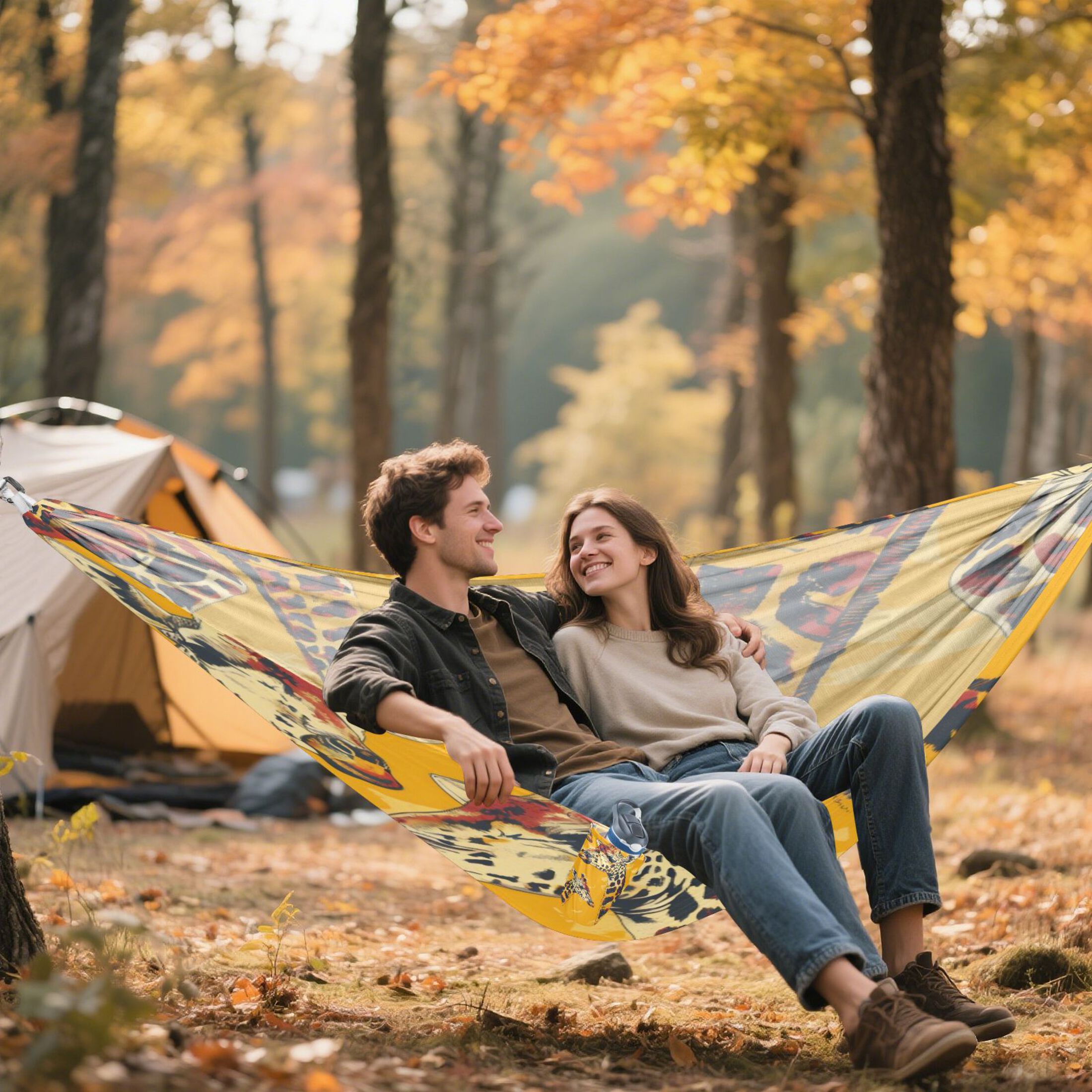 Hammock Camping Hammock Nylon Portable Hammock Travel Camping Hammock Yellow Giraffe
