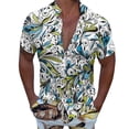 thumbnail image 1 of Camisas Para Hombre Talla Extra Hombres Casual Manga corta Primavera Verano Turndown Neck 3D Impreso Camisas Moda Top Blusa Camisas (White, M), 1 of 4