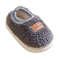 thumbnail image 2 of BRGZLK Toddler Boys Girls Slippers Autumn Winter Fleece-Lined Non-Slip Closed Heel Plush House Slipper Soft Warm Cozy Walking Shoes for Kids Gray 3.5-4 Years, 2 of 5