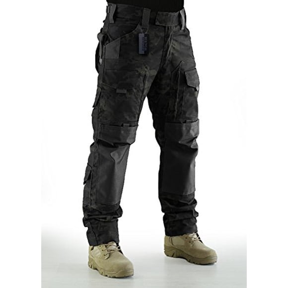 ZAPT Tactical Pants Molle Ripstop Combat Trousers Hunting Army Camo Multicam Black Pants for Men (Multicam Black, M)