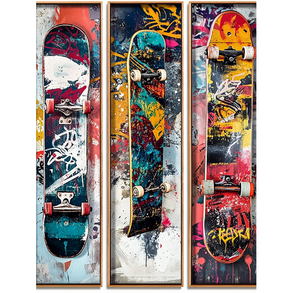 Skateboard Graffiti Canvas Wall ArtSuitable for Living RoomOfficeDining RoomKids Room Decoration