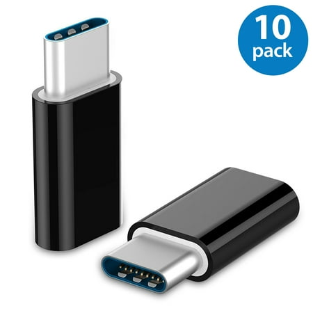 - 10x Afflux USB-C Adapter Connector USB Type C Male to Micro USB Female Adapter Charge Sync Converter For Samsung Galaxy S8 + Note 8 Nexus 5X 6P LG G5 G6 V20 HTC 10 Google Pixel XL OnePlus 3 5 Black