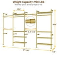 thumbnail image 4 of Onbrill H4 Wall Mounted Clothes Rack, Industrial Pipe Closet Organizers System with 4 Telescopic Rod & 2 ordinary rods & 8 Shelves, 4 of 9