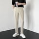 thumbnail image 3 of Pantalones de traje elásticos de negocios para hombre, rectos, holgados, de sastrería social, drapeados, de verano, negros, 9, recortados, fluidos, elásticos, 2024, 3 of 5