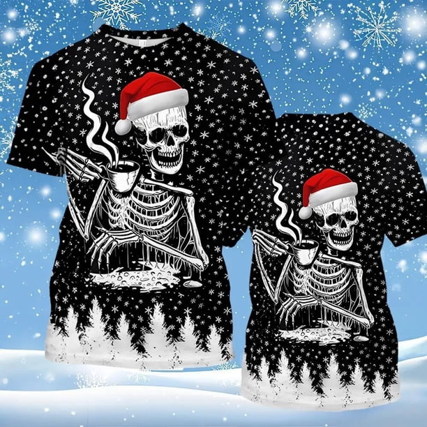 Camisas navideñas con estampado 3d de vacaciones para hombre, camisetas con cuello redondo, ropa de manga corta de verano para hombre, camisetas informales de gran tamaño para hombre, Top 2023