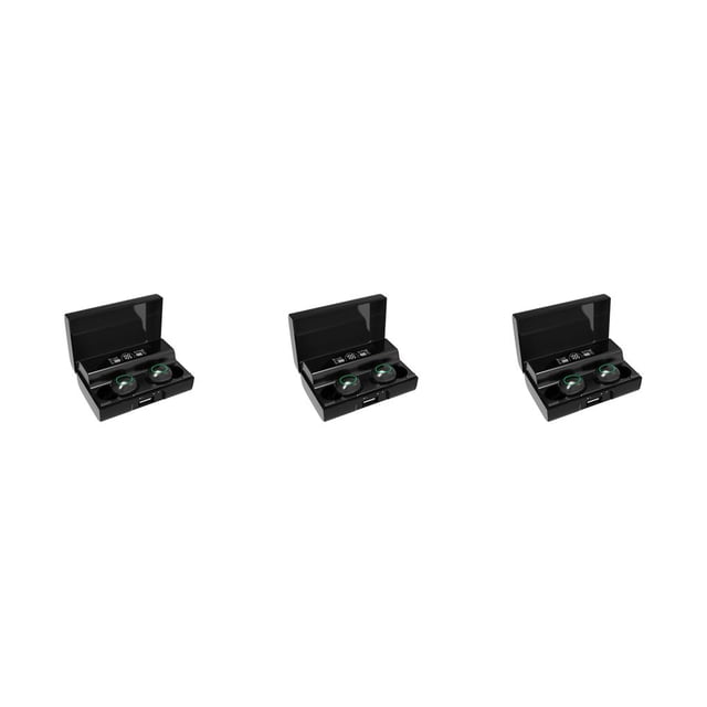 Inteprter Auriculares 5.1 compatibles con Bluetooth Auriculares IPX5 Auriculares de música recargables digitales HiFi de baja latencia de Negro 3piezas