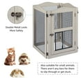 thumbnail image 5 of Unipaws Freestanding Pet Gate with Small Cat Door, Wooden Dog Gates with 3 Support Feet, Grey, 5 of 7
