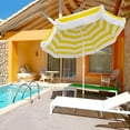 thumbnail image 5 of Yellow Beach Umbrellas For Sand UV50+ Protection Outdoor Striped Patio Umbrella With Fringe Market Umbrella 5.9ft Boho Umbrella Tassels With Tilt Pool Umbrella Waterproof For Garden, 5 of 7