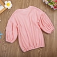 thumbnail image 3 of Baby Girls Long Lantern Sleeve Pullover Solid Color  Collar Knit Top, 3 of 9