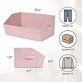thumbnail image 4 of DIMJ 6 Pack Boot & Shoe Boxes with Handles, Pink Non-Woven Fabric Open Home Storage Bins, Trapezoid Foldable Baskets for Bedroom Shelves and Home Organization, 4 of 11