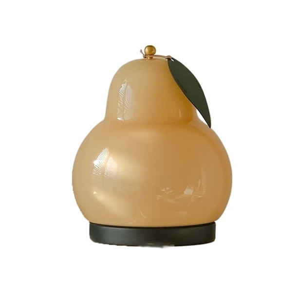 Lámpara de noche de vidrio, lámpara de pera, lámpara de mesa for sala de estar, dormitorio, decoración del hogar, lámpara táctil recargable