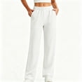 thumbnail image 2 of Wide Leg Sweatpants for Women Oversized Elastic Waist Loose Fit Solid Color Casual Lounge Workout Everyday Home Pants with Pockets, 2 of 8