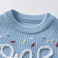 thumbnail image 3 of Sweaters Girls Girls Knit Sweaters Pullover With Handmade Embroidery Cozy Winter Fall Baby Sweater Blue 3 Years-4 Years, 3 of 6