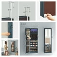 thumbnail image 5 of LEDREM LED Jewelry Cabinet Organizer - 47" Wall/Door Mount Armoire with Full-Length Mirror, 200+ Storage Slots & 2 Drawers, Rustic Blue, 5 of 7