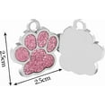 thumbnail image 4 of Paw Shape Dog ID Tag Stainless Steel Custom Laser Engraved, Cute Bling Glitter Pet Name Tags Personalized with Durable Engraving, Pink, 4 of 6