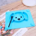 thumbnail image 3 of Puppy Silicone Dining Tray One-piece Suction Cup Dinner Plate Meal Dish Tableware for Babies Kids Blue, 3 of 8
