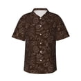 thumbnail image 2 of Goofa Autumn Brown Plants Hawaiian Shirt for Men, Unisex Summer Beach Casual Short Sleeve Button Down Shirts,Aloha Tropical Floral print shirt-XX-Large, 2 of 9