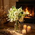 thumbnail image 6 of Green Artificial Peony Bouquet Lifelike No Fade Flowers for Wedding Table Centerpiece Decor, by Bradem, 6 of 8