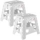 thumbnail image 1 of Taburete plegable Casafield de 33 cm con asa (juego de 2) - Blanco, reposapiés plegable para adultos, 1 of 7