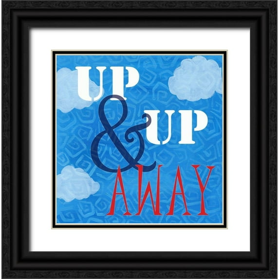Seay, Anne 20x20 Black Ornate Wood Framed with Double Matting Museum Art Print Titled - Up, Up and Away
