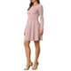 thumbnail image 4 of Vestido A-Line Elegante de Cuello Redondo con Botones para Mujeres INSPIRE CHIC en Cuadros Houndstooth L Rosa, 4 of 6