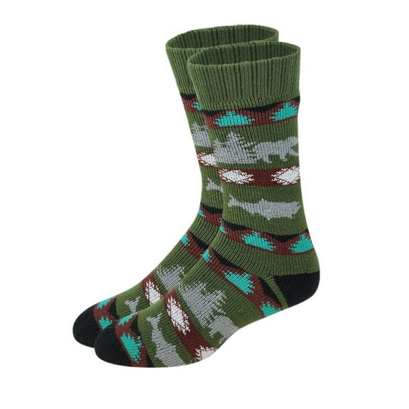 DIFFERENT TOUCH Winter Heated Warmth Lodge Thermal Non-Skid Socks Chirstmas Present For Man