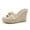 milky white, variant on Women's thick-soled wedge-heeled sandals with hemp bottom, chain link, raffia weaving strap, one-step slip-on, summer casual shoes, thick-soled slippers